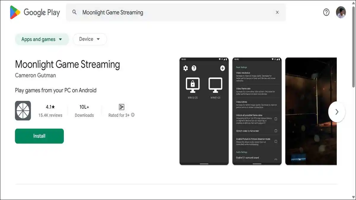 Moonlight Game Streaming