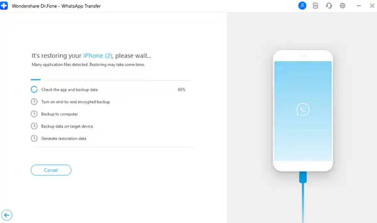 finish whatsapp data transfer process
