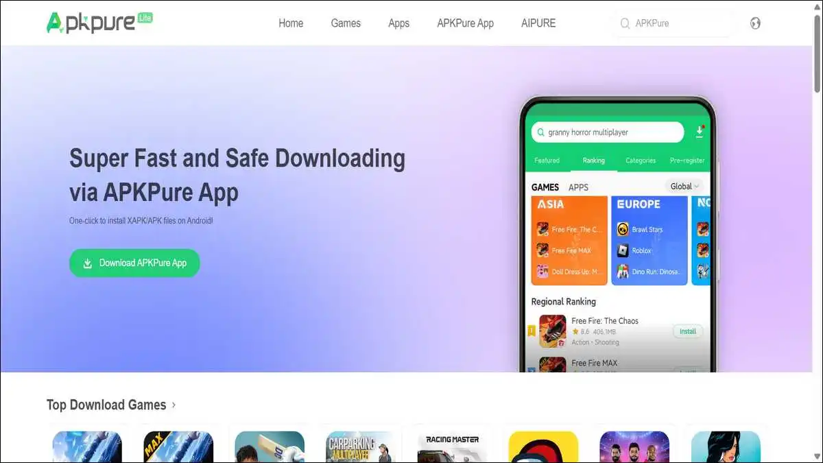 Super Fast and Safe Downloading via APKPure App