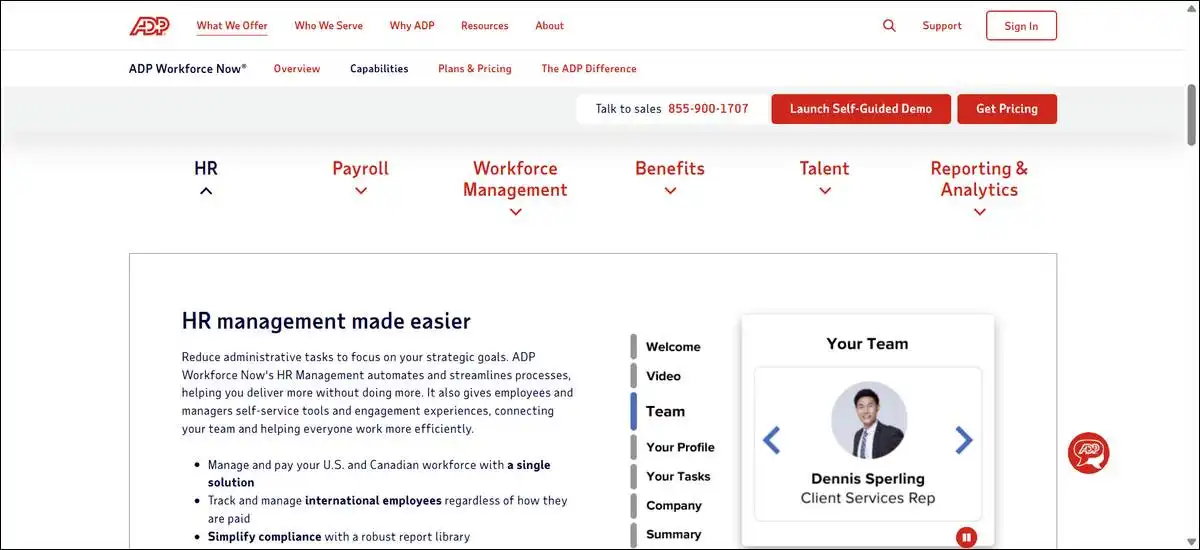 ADP Workforce Now Features