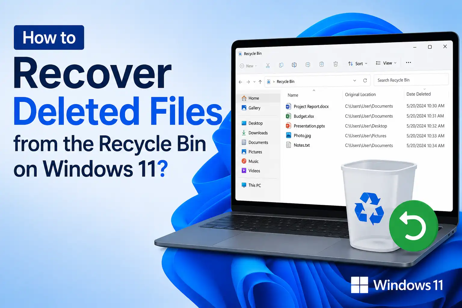 How to Recover Deleted Files from the Recycle Bin on Windows 11? [Free Methods]